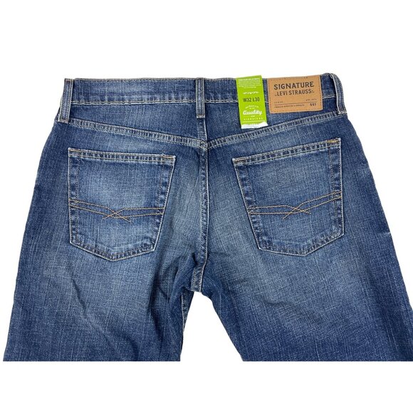 Signature by Levi Men's Flex Straight Blue Jeans Sz 32X30 - NWT - Picture 4 of 12
